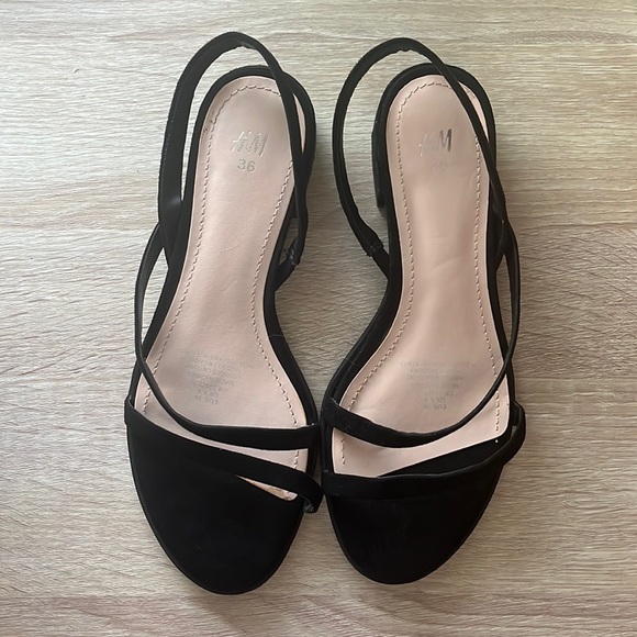 Black sling back sandals - Picture 1 of 3